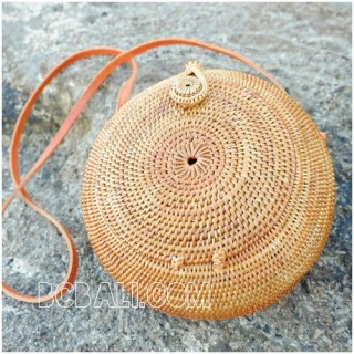 around circle handbags ethnic unique style full handmade hand woven rattan